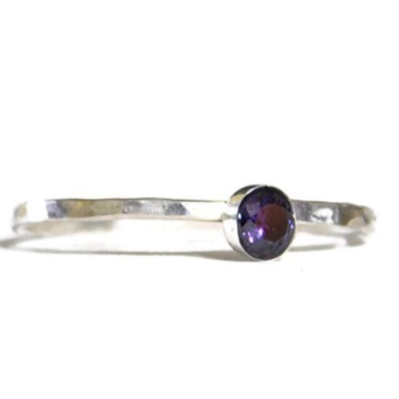 (2-13) 925 Sterling Silver Bezel Set 3mm Alexandrite Gemstone Solitaire Ring - Picture 2 of 7